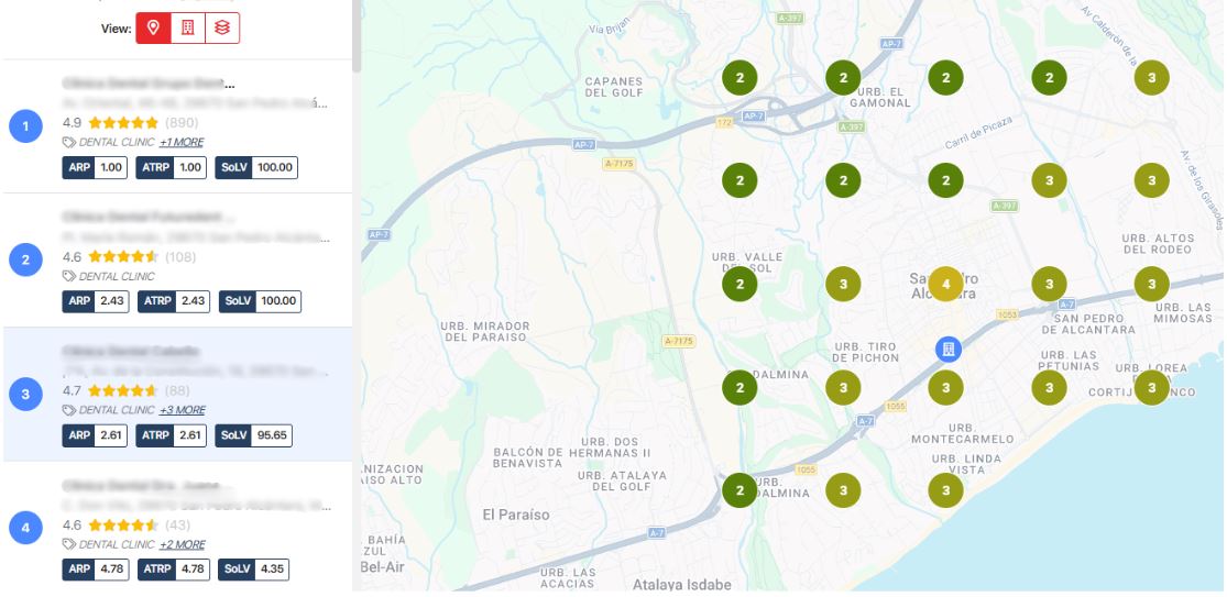 Mapa de calor Local Falcon — visibilidad real por zonas